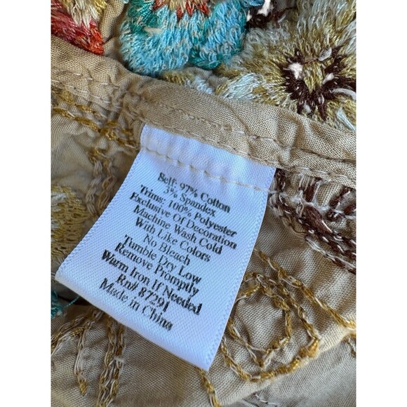 Johnny Was Floral Button-Front Embroidered Trench Coat Size Medium - Picture 10 of 11